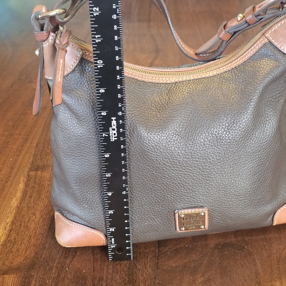 Dooney & Bourke Brown Pebble Leather Hobo Shoulder Bag - Picture 7 of 14